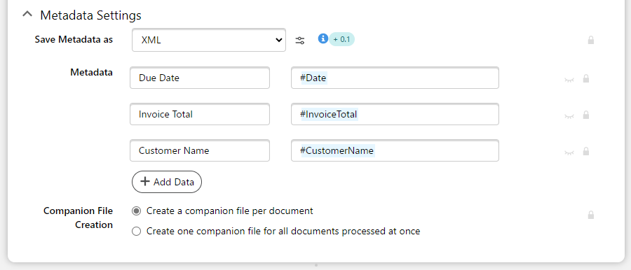 Create a companion file per document